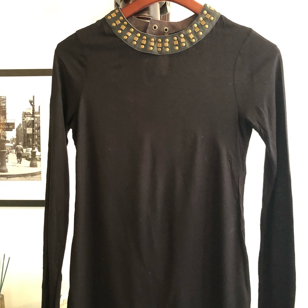 TopShop black shirt with studding